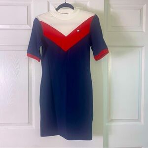 Tommy Hilfiger Women's Navy and Red Dress